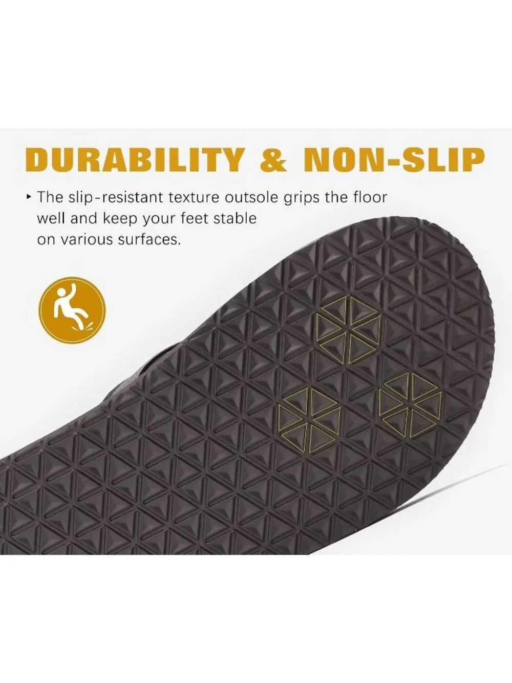Men's Brown Reddish Yoga Mat Flip Flops Slip On Indoor Outdoor Sandal Slipper
